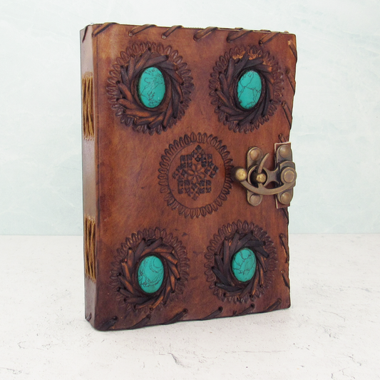 Four-Stone Leather Journal with Latch