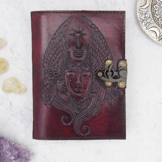 Moon Goddess Leather Journal with Latch