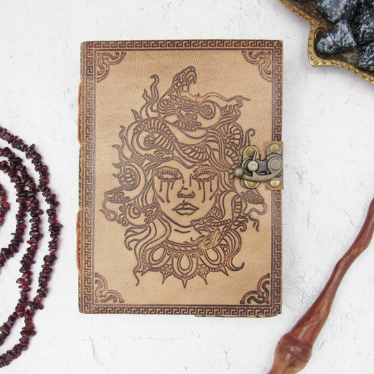 Medusa Leather Journal with Latch