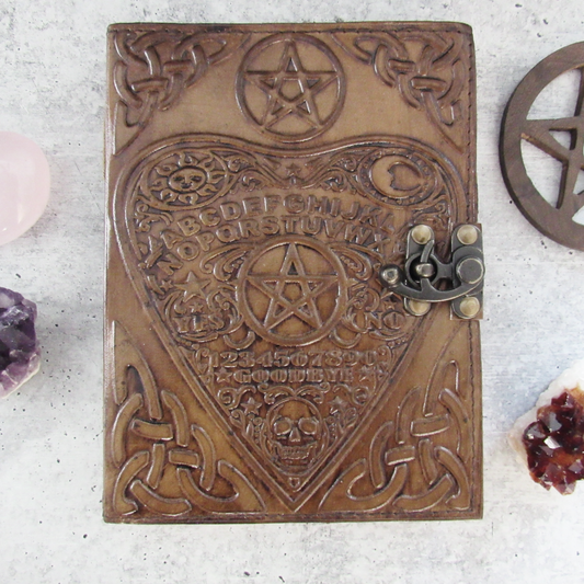 Ouija Planchette Leather Journal