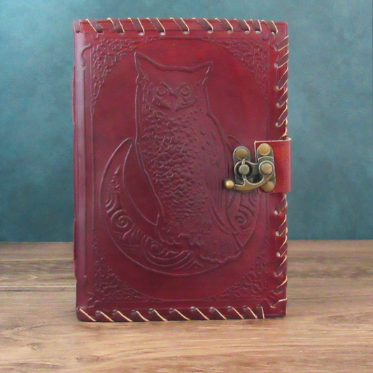 Owl Leather Journal with Latch