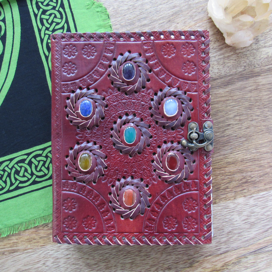 Seven Chakras Leather Journal (8x6 Inches)