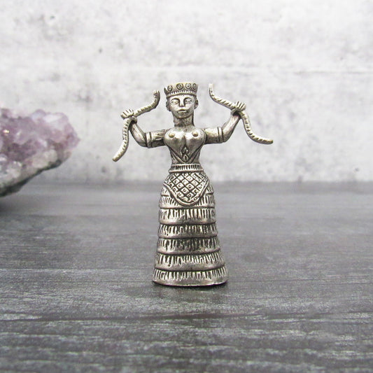 Snake Goddess Mini Figurine (Pewter)