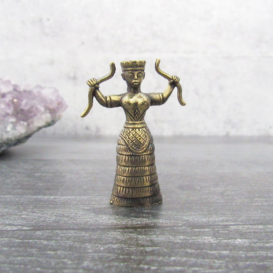 Snake Goddess Mini Figurine (Brass)