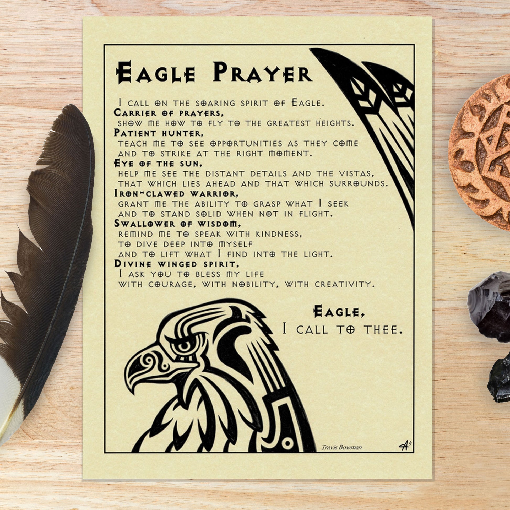 Eagle Prayer Parchment Poster (8.5" x 11")