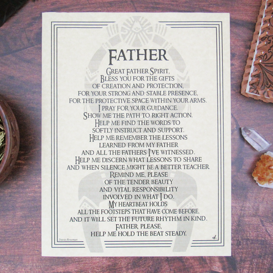 Father Prayer Parchment Poster (8.5" x 11")