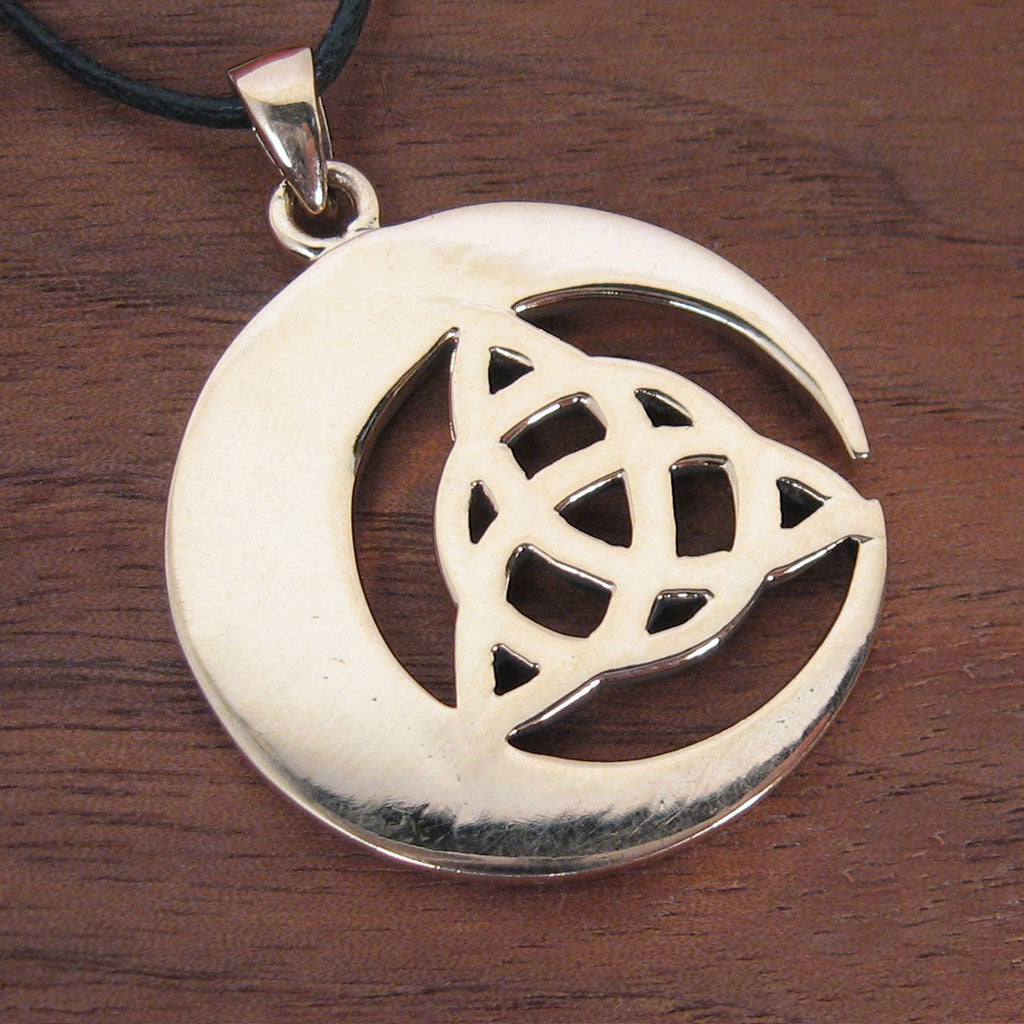 Crescent Moon Triquetra Pendant (Bronze)