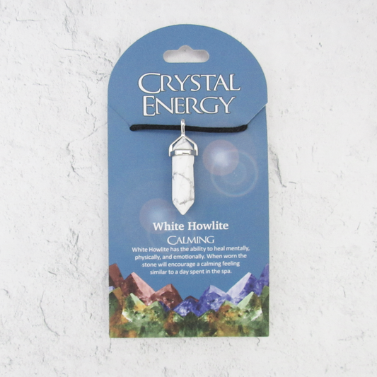 White Howlite (Calming) Crystal Energy Pendant