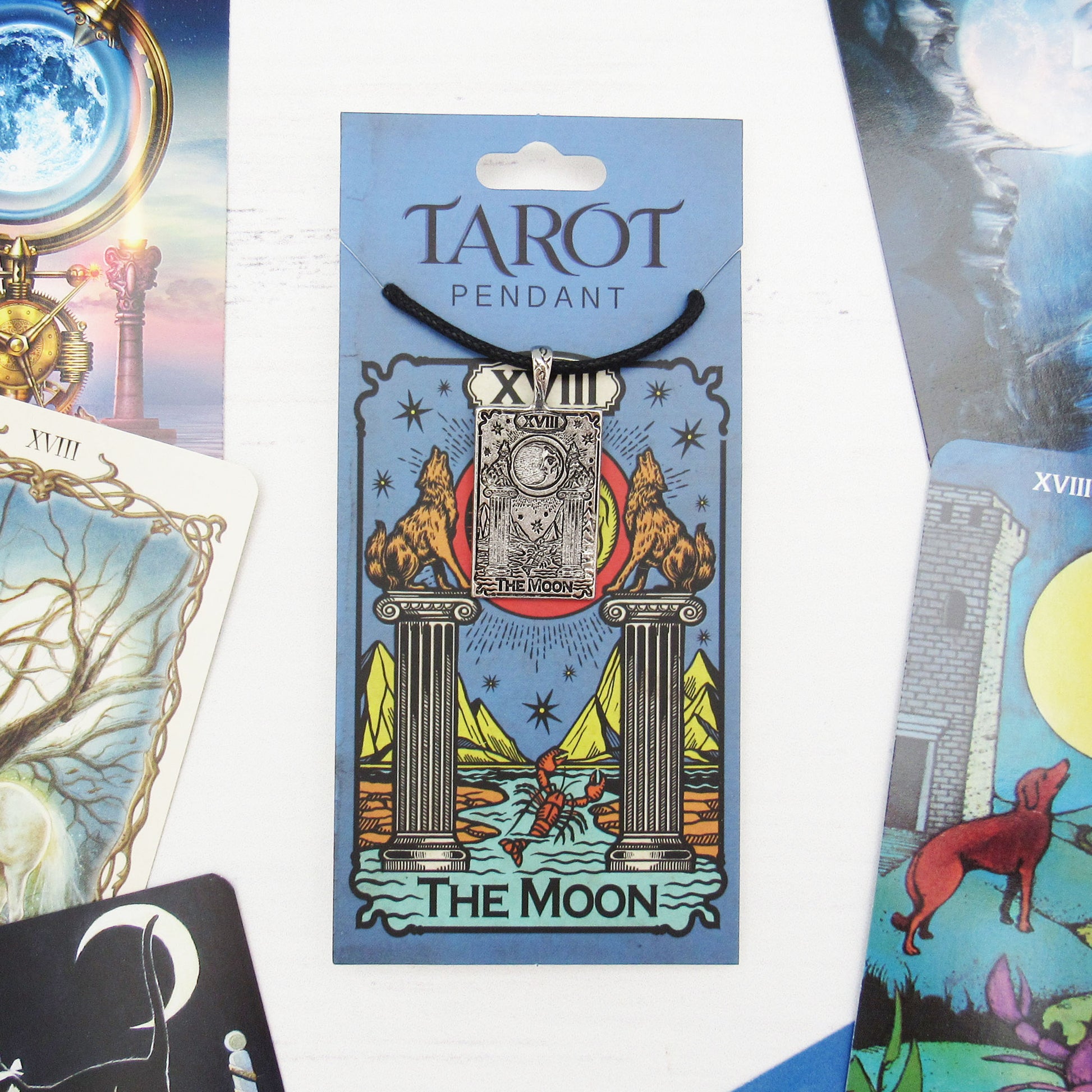 Tarot Card Pewter Pendant - The Moon