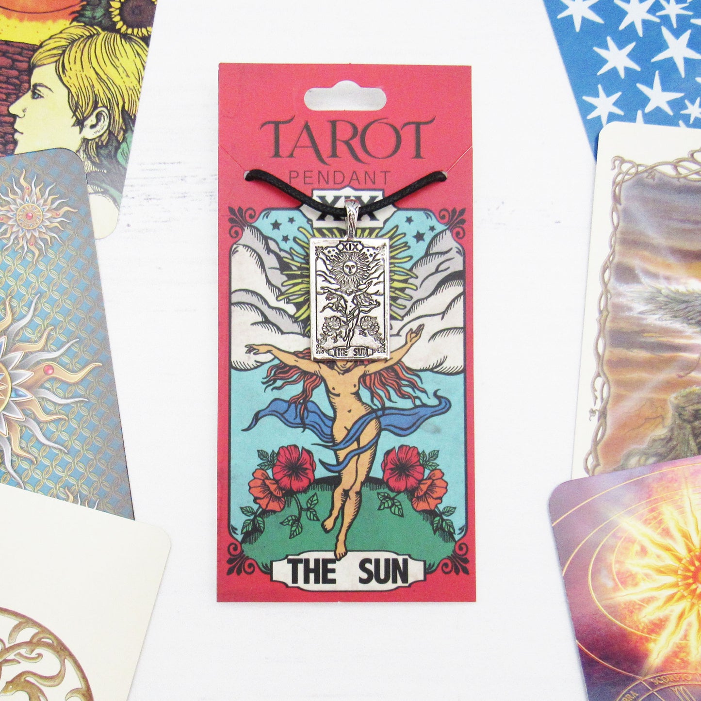 Tarot Card Pewter Pendant - The Sun