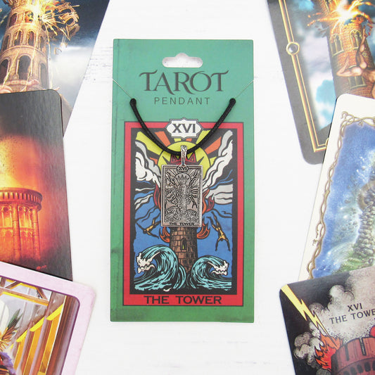 Tarot Card Pewter Pendant - The Tower