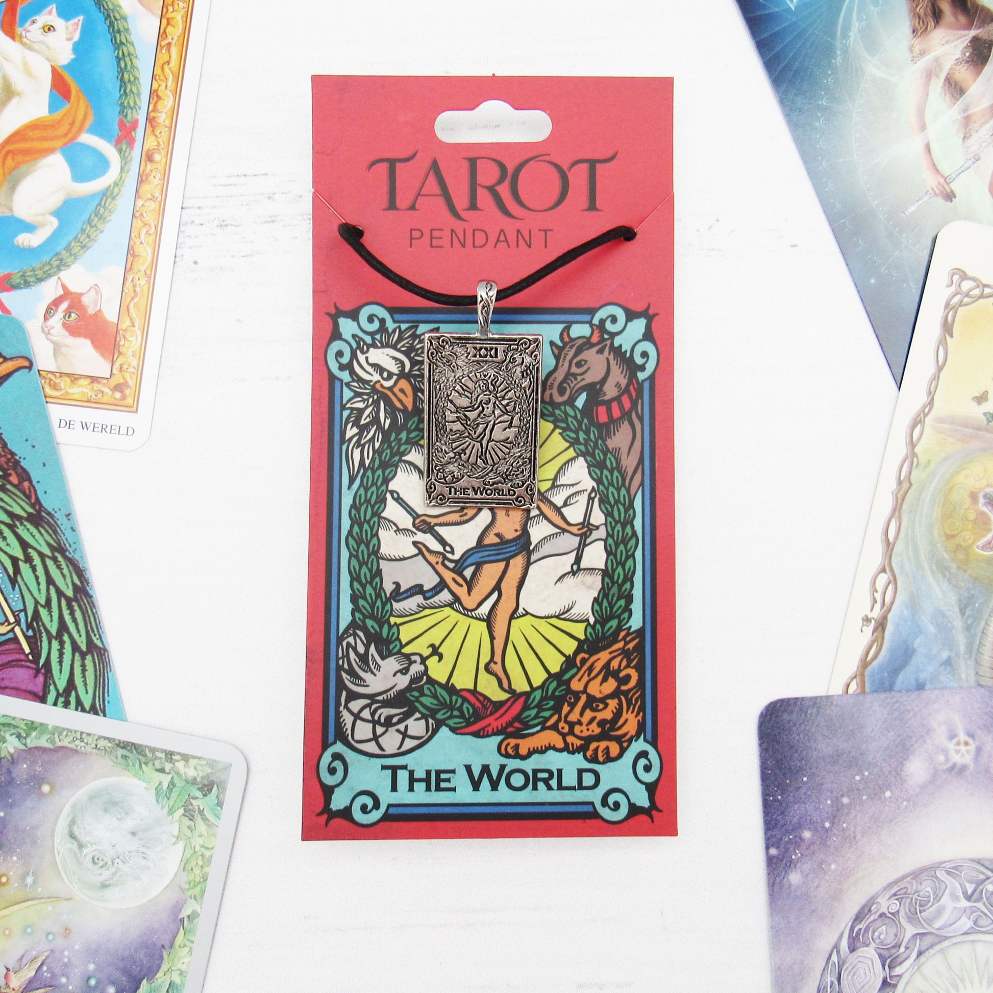 Tarot Card Pewter Pendant - The World