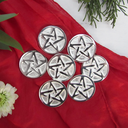 Silver-Plated Pentagram Coin