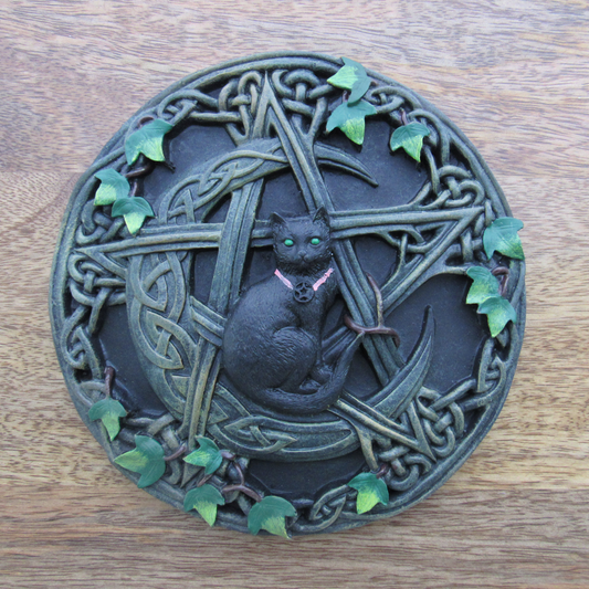 Cat and Pentagram Plaque