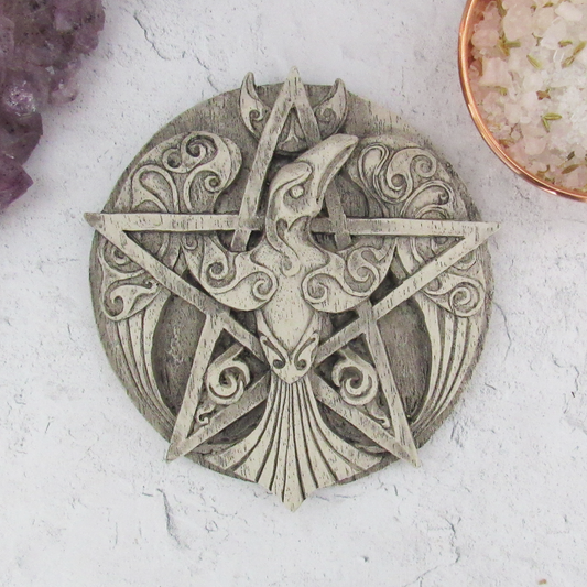 Dryad Design Raven Pentacle Plaque (Stone Color)