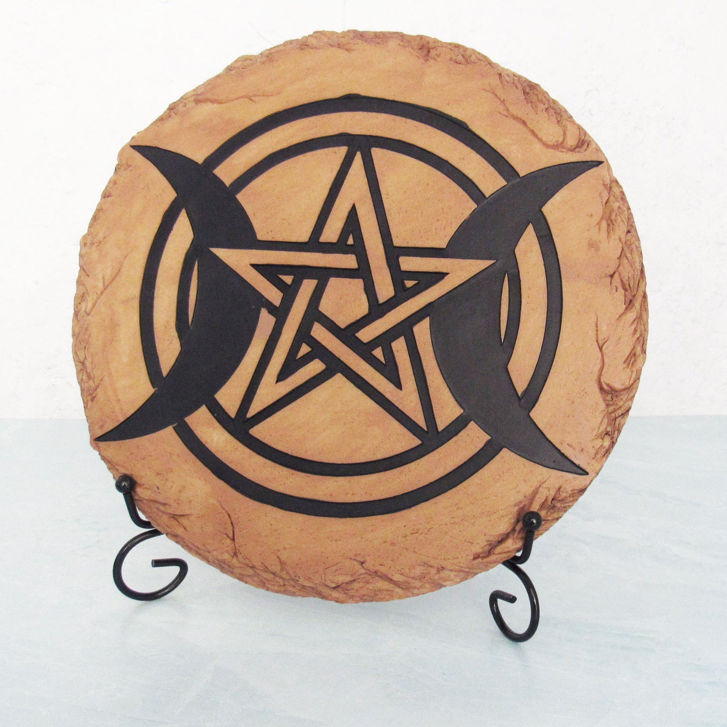 Triple Moon Resin Altar Tile with Stand