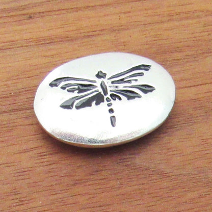 Dragonfly Pewter Pocket Stone