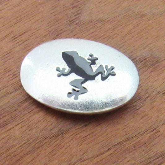 Frog Pewter Pocket Stone