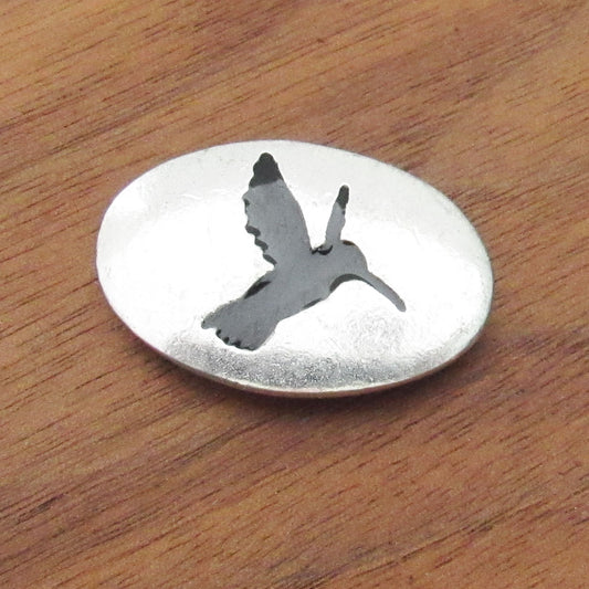 Hummingbird Pewter Pocket Stone