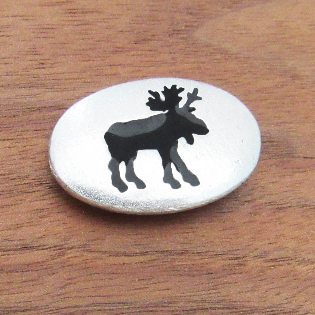 Moose Pewter Pocket Stone