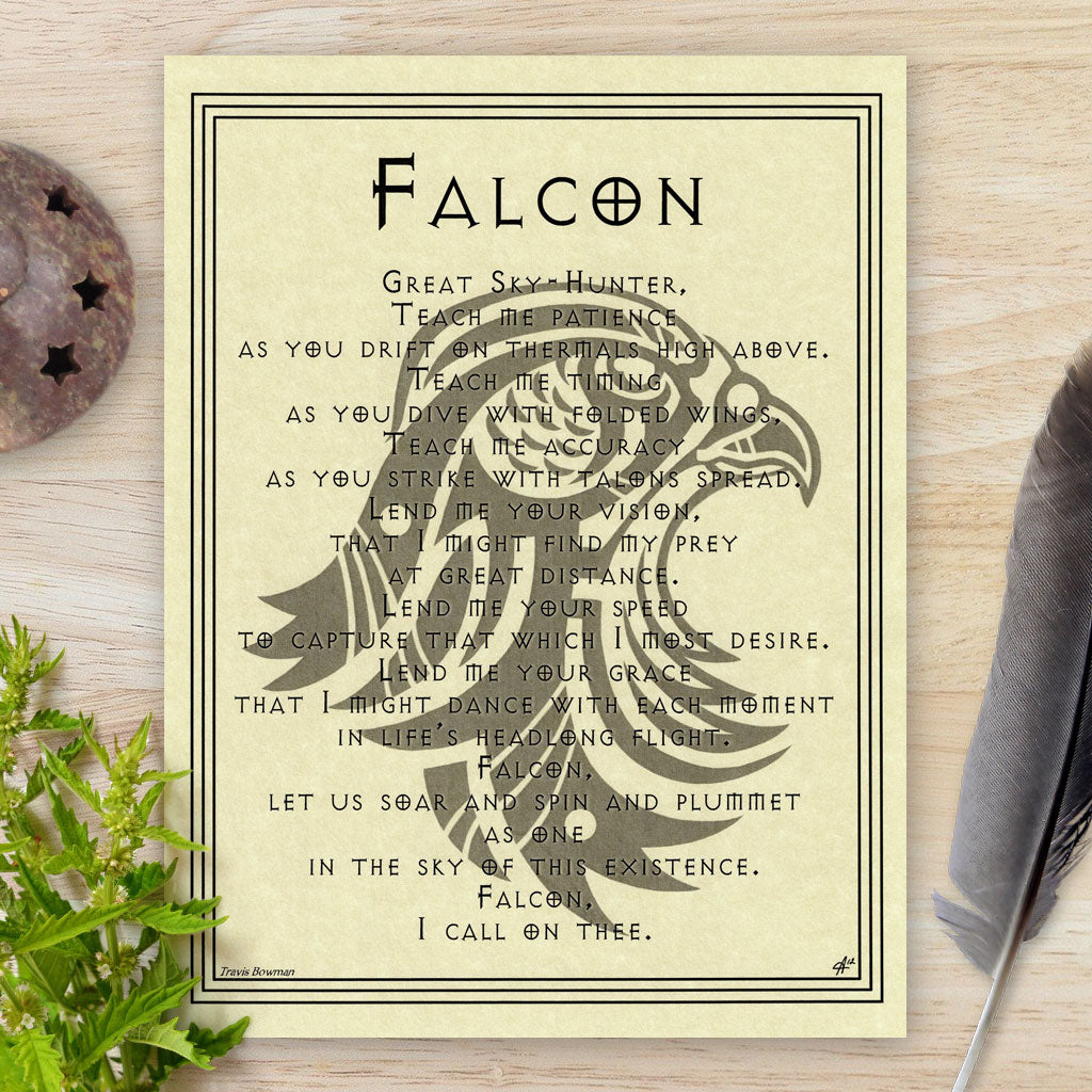 Falcon Prayer Parchment Poster (8.5" x 11")