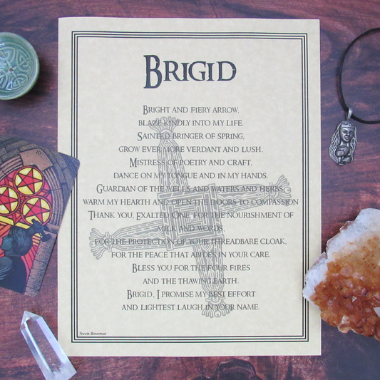 Brigid Prayer Parchment Poster (8.5" x 11")