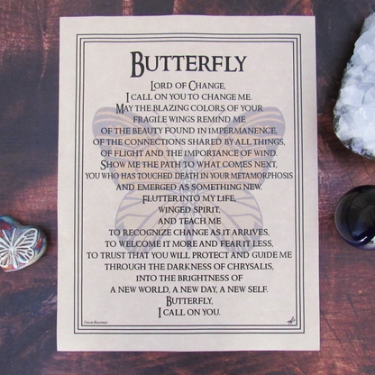 Butterfly Prayer Parchment Poster (8.5" x 11")