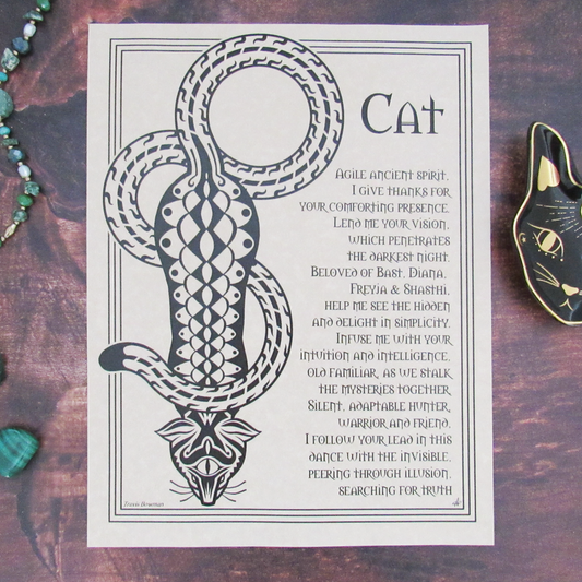 Cat Prayer Parchment Poster (8.5" x 11")