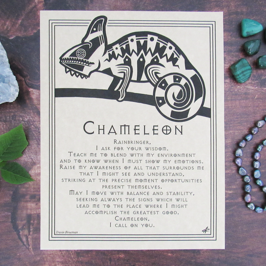 Chameleon Prayer Parchment Poster (8.5" x 11")