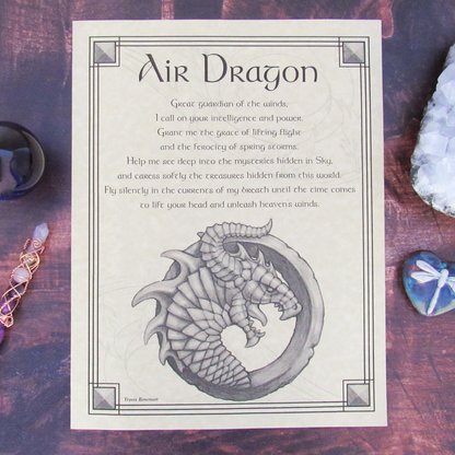 Air Dragon Parchment Poster (8.5" x 11")