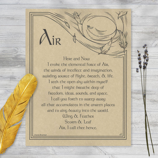 Air Evocation Parchment Poster (8.5" x 11")