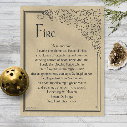 Fire Evocation Parchment Poster (8.5" x 11")