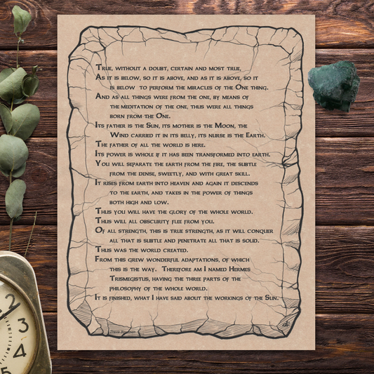 Emerald Tablet Parchment Poster (8.5" x 11")