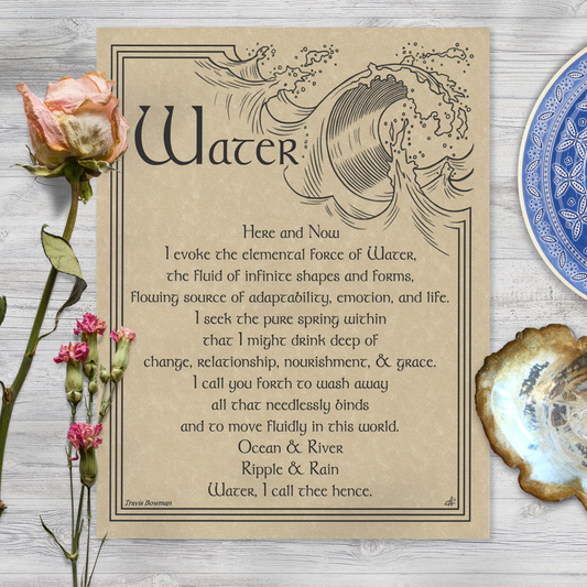 Water Evocation Parchment Poster (8.5" x 11")