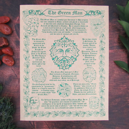 Green Man Parchment Poster (8.5" x 11")