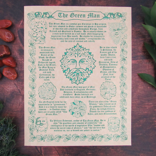 Green Man Parchment Poster (8.5" x 11")