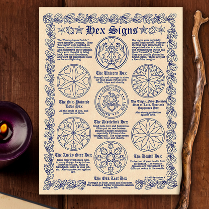 Hex Signs Parchment Poster (8.5" x 11")