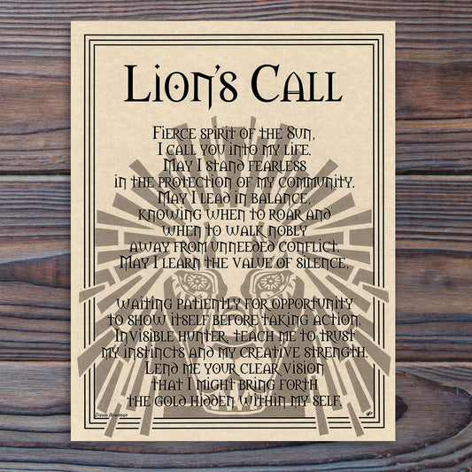 Lion's Call Parchment Poster (8.5" x 11")