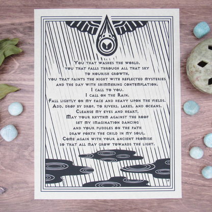 Rain Prayer Parchment Poster (8.5" x 11")