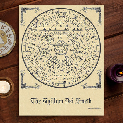 Sigillum Dei Aemeth Parchment Poster (8.5" x 11")