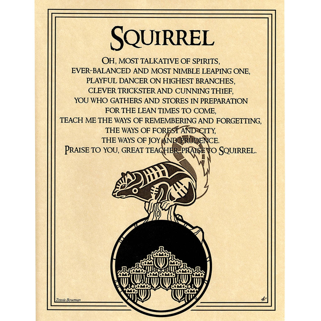 Squirrel Prayer Parchment Poster (8.5" x 11") (Copy)