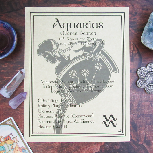 Aquarius Parchment Poster (8.5" x 11")