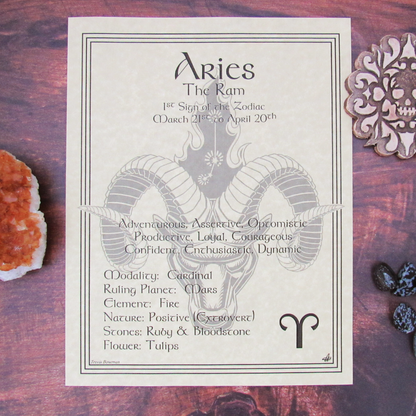 Aries Parchment Poster (8.5" x 11")