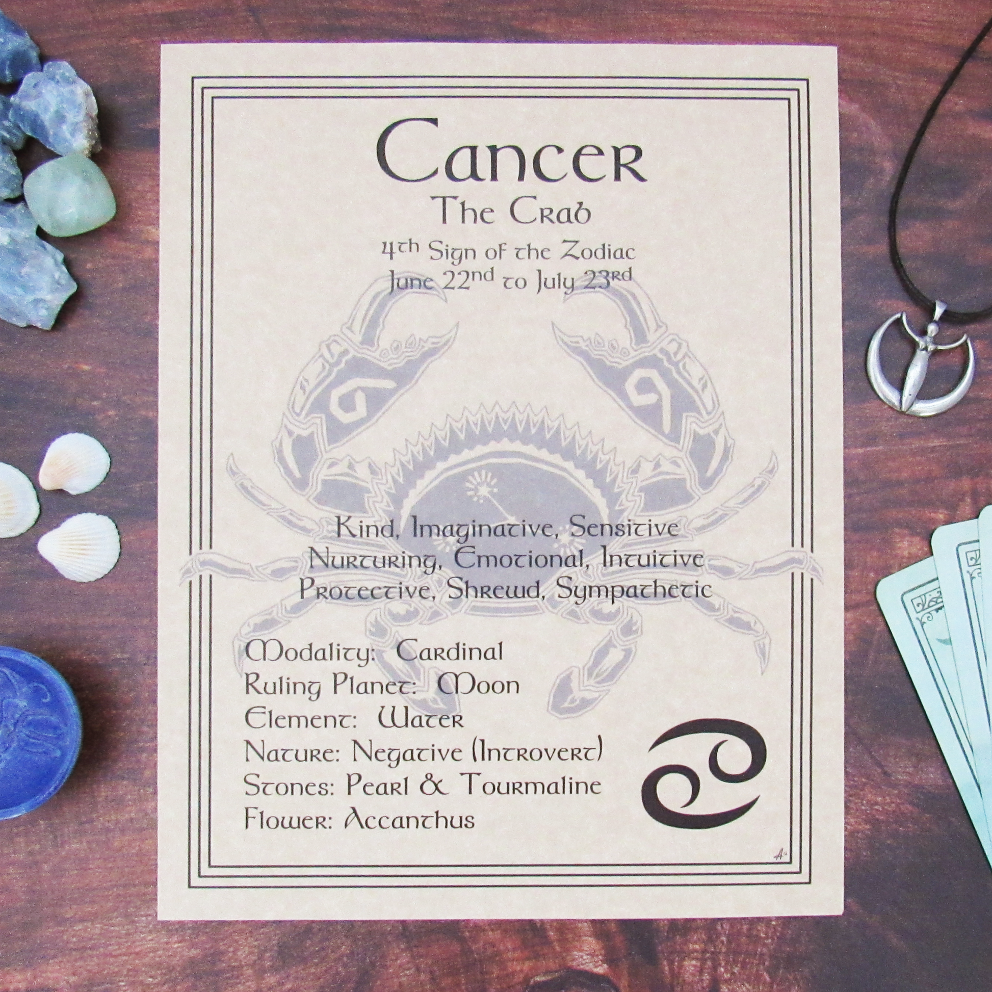 Cancer Parchment Poster (8.5" x 11")