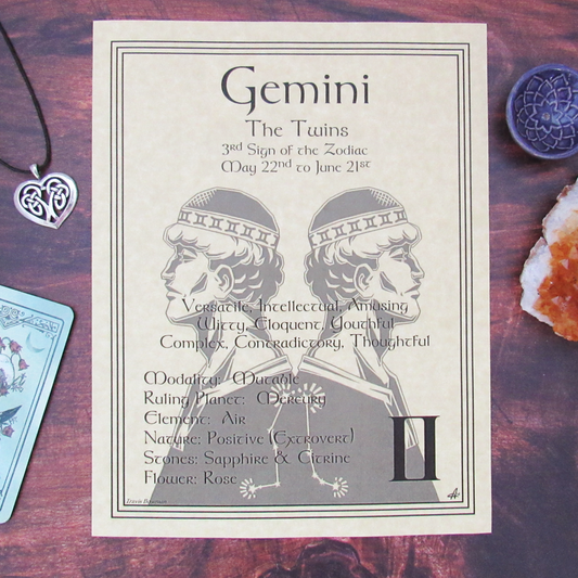 Gemini Parchment Poster (8.5" x 11")