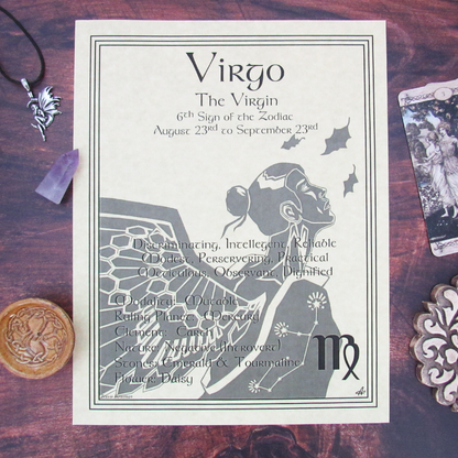 Virgo Parchment Poster (8.5" x 11")