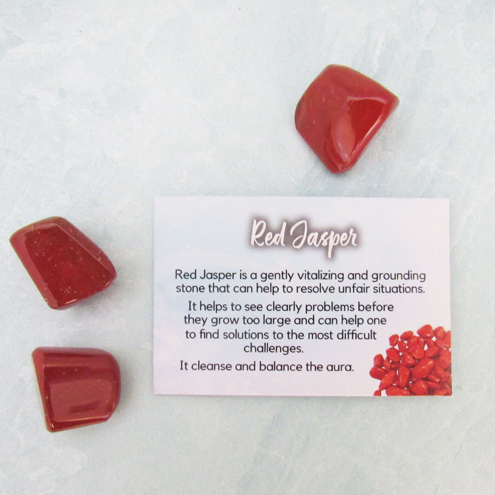 Red Jasper (Package of 3 with Info Card)