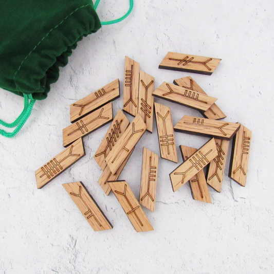 Engraved Ogham Set (Oak)