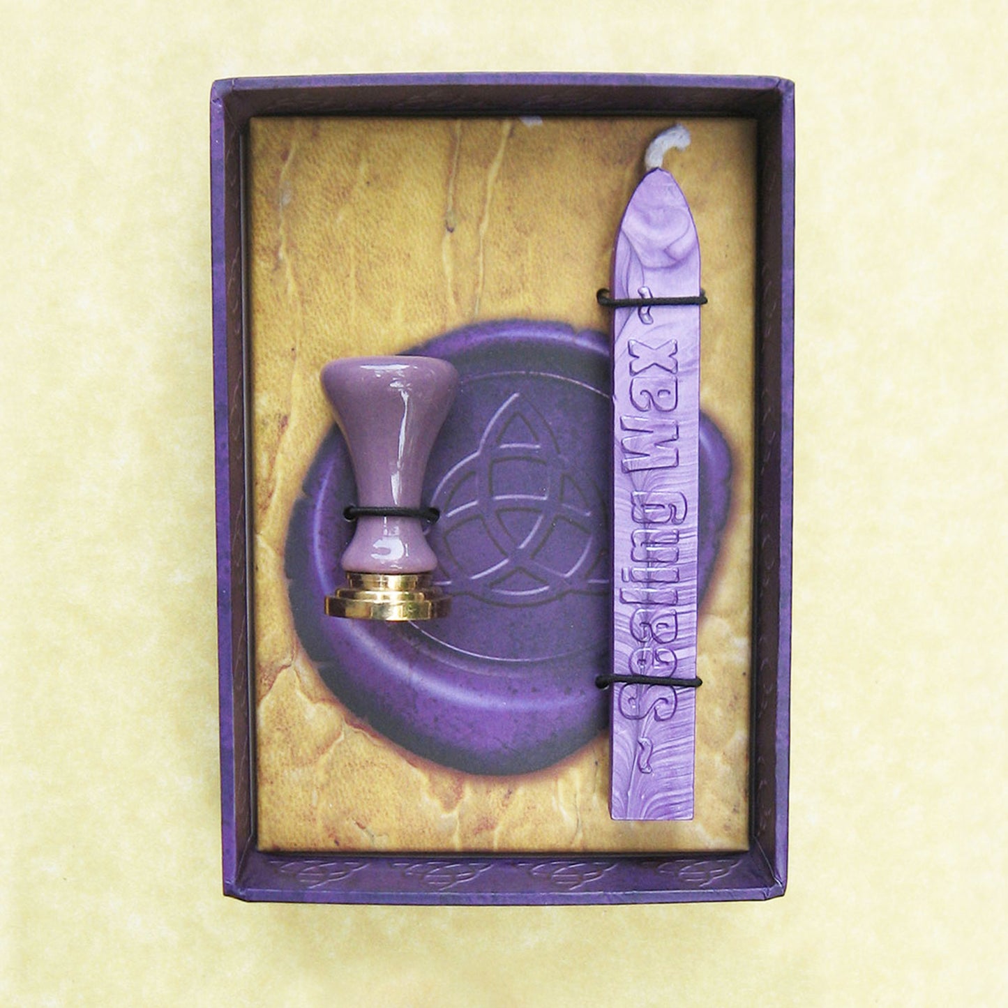 Wicca Sealing Wax Kit (Purple with Triquetra Stamp)