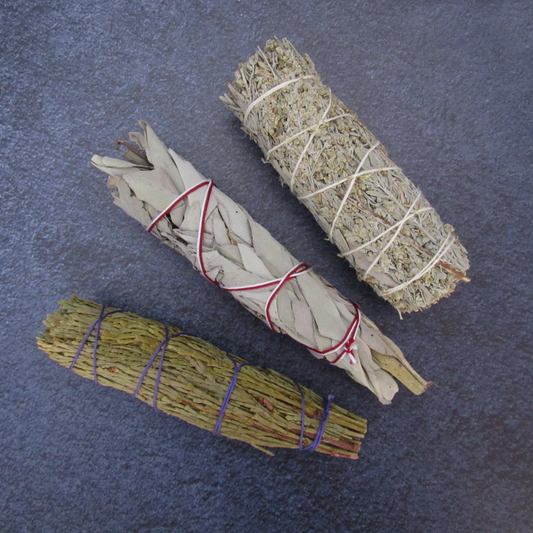 Classic Herb Bundle Trio (Cedar, White Sage, and Blue Sage)